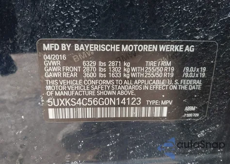 2016 BMW X5 xDrive35D z USA, uszkodzony, nr VIN 5UXKS4C56G0N14123